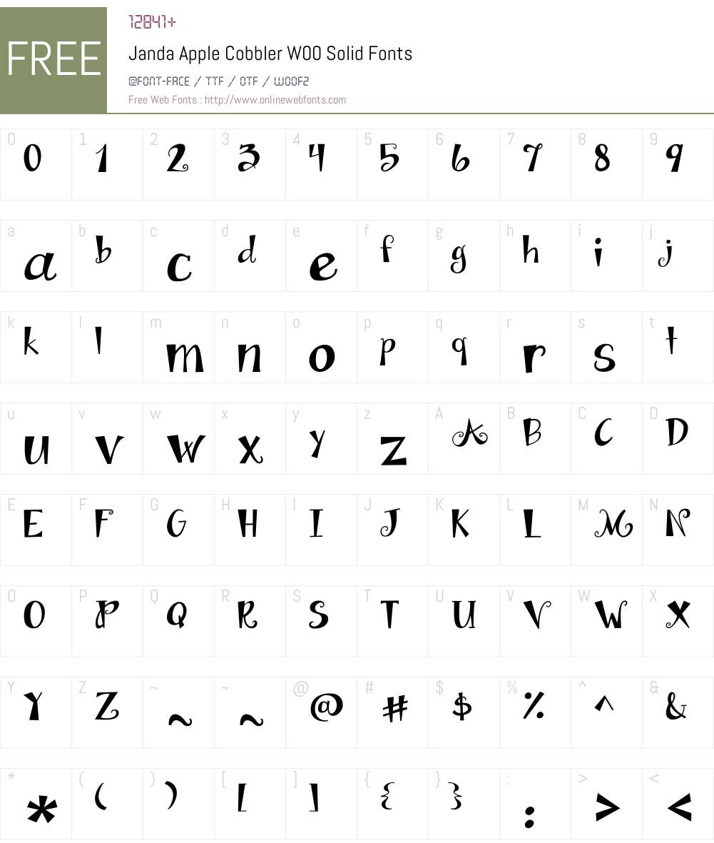 JandaAppleCobblerW00-Solid Font Screenshots