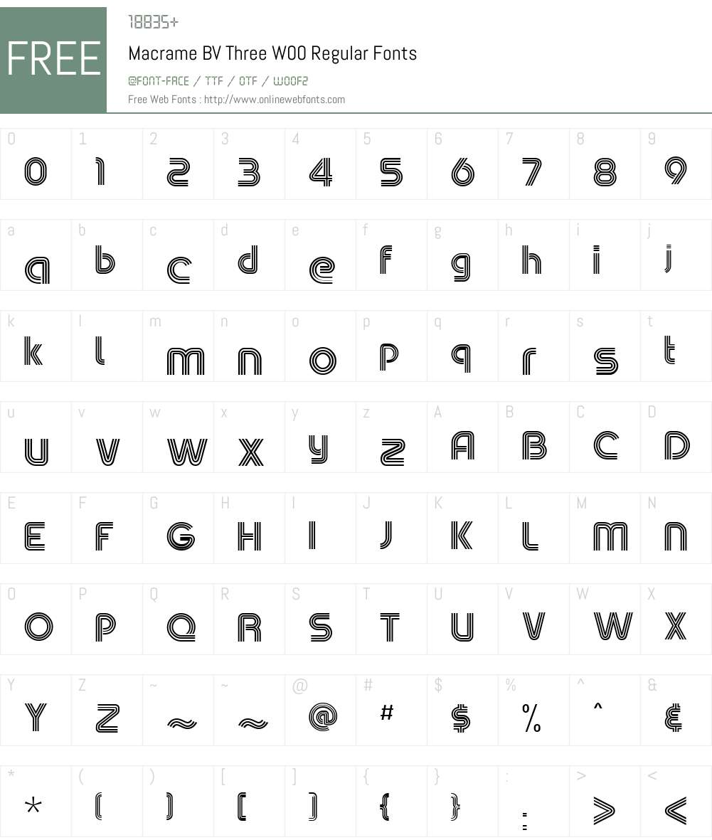 Macrame BV Three Font Screenshots