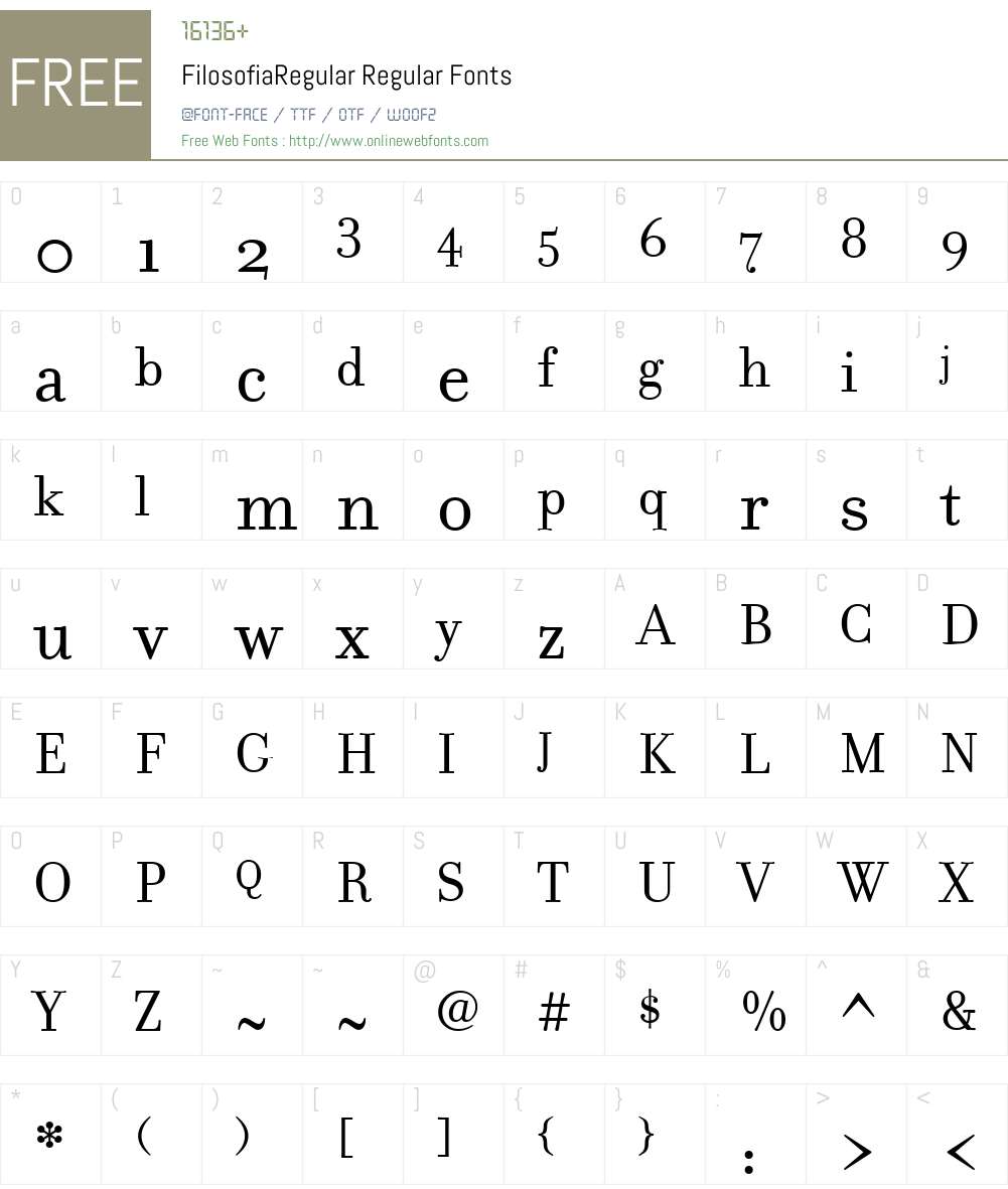 FilosofiaRegular Font Screenshots
