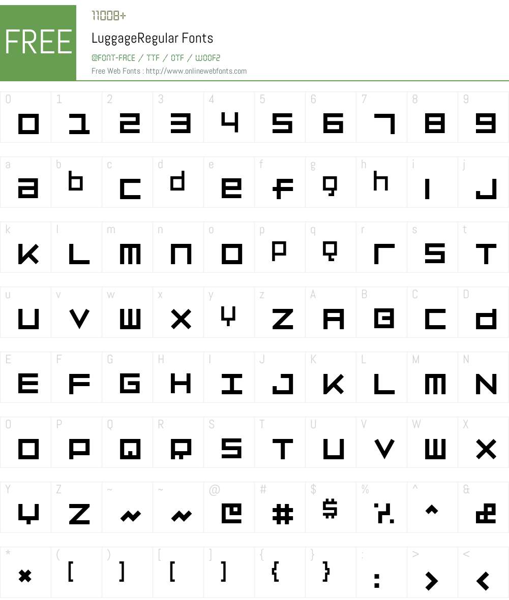 Luggage Font Screenshots