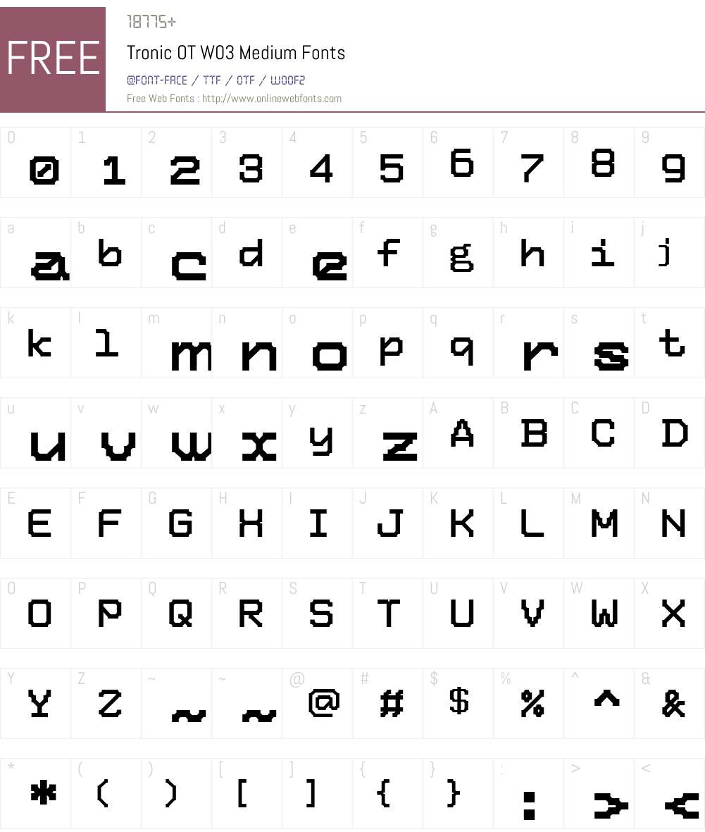 FF Tronic Font Screenshots