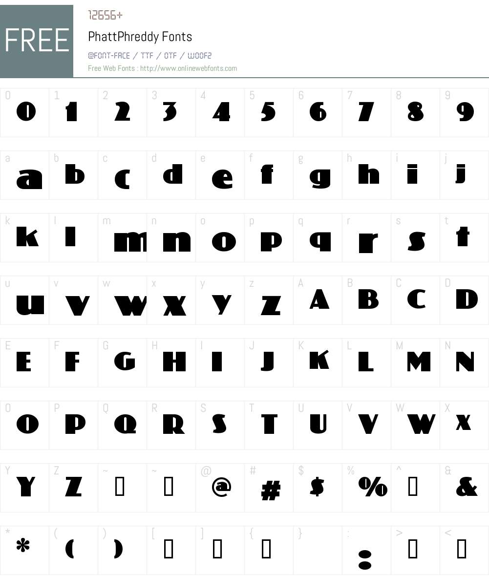 PhattPhreddy Font Screenshots