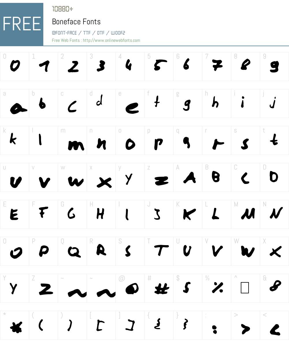 Boneface Font Screenshots