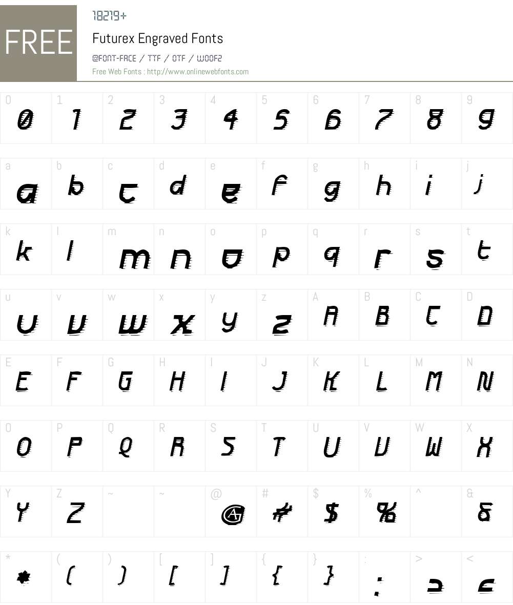 Futurex Engraved Font Screenshots