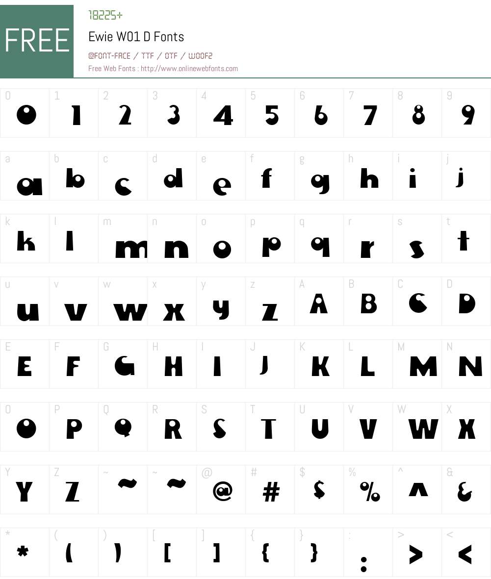EwieW01-D Font Screenshots