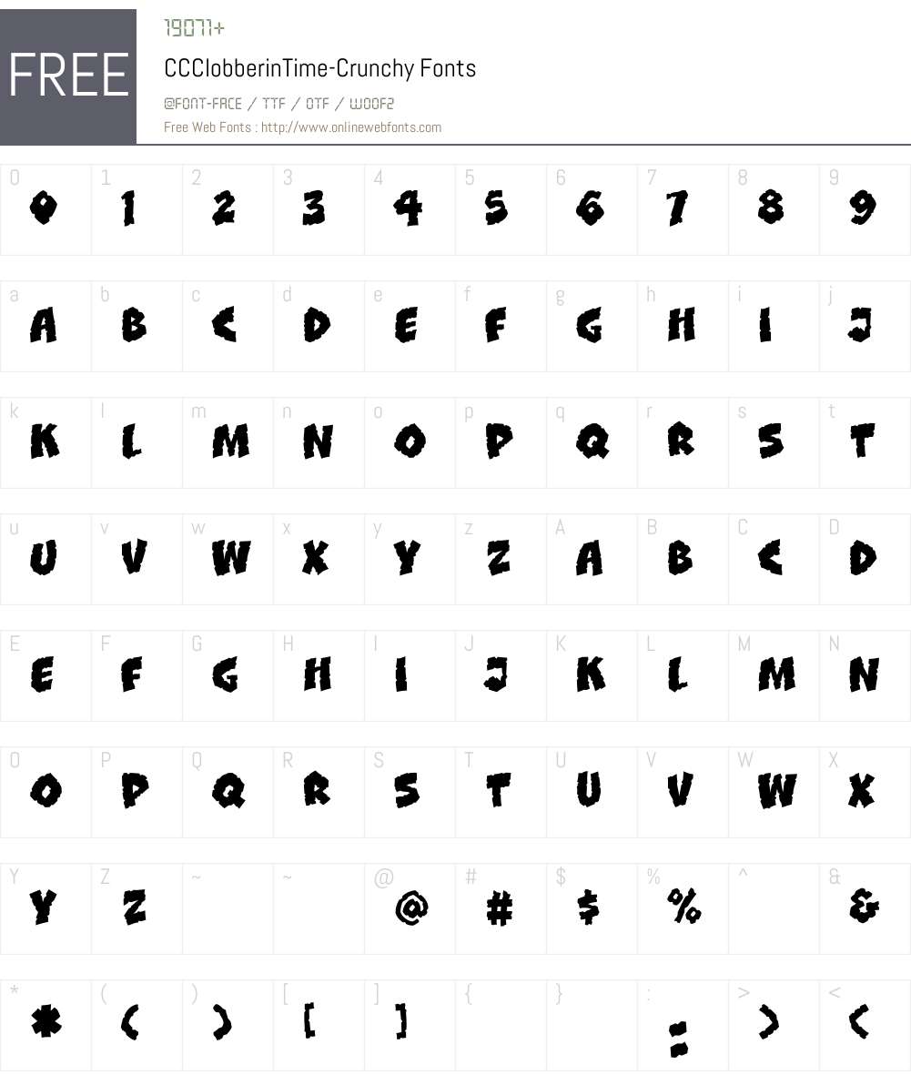 CCClobberinTime Font Screenshots