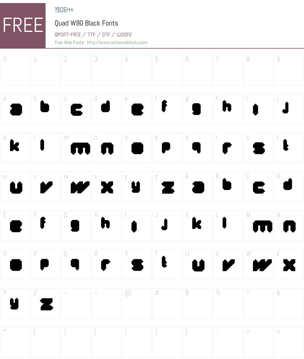 QuadW90-Black Font Screenshots