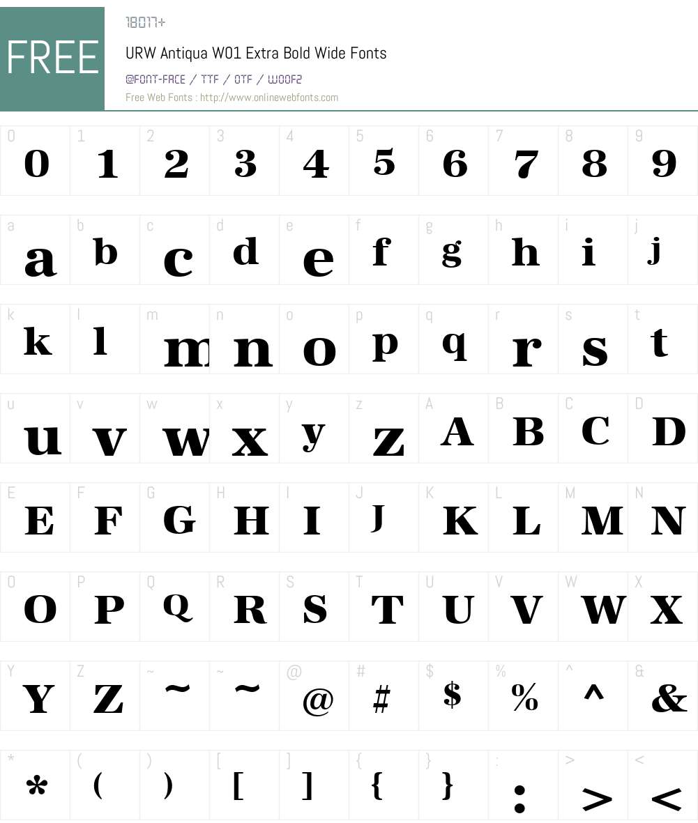 URWAntiquaW01-ExtraBoldWide Font Screenshots