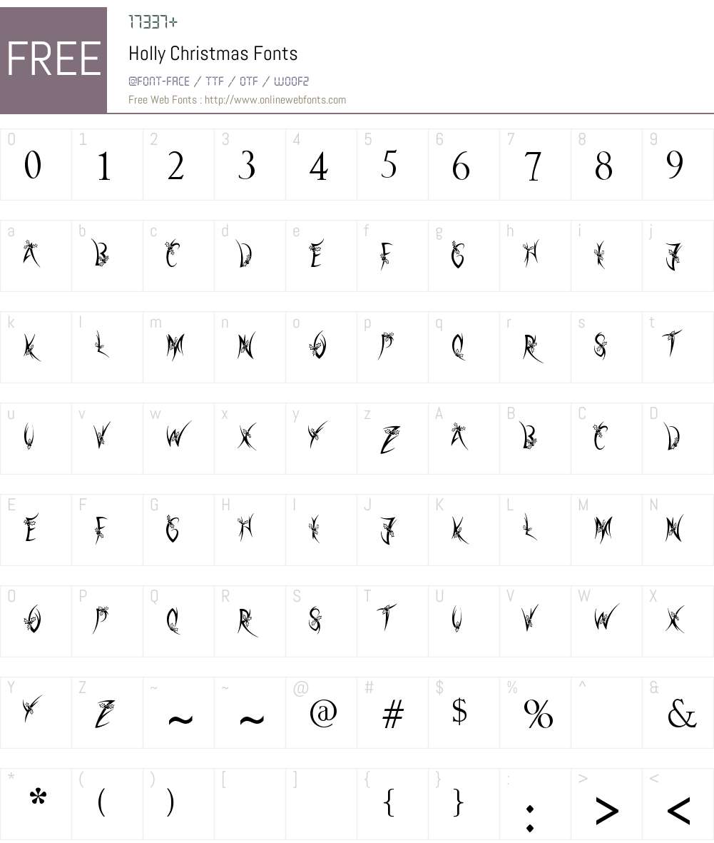 Holly Christmas Font Screenshots