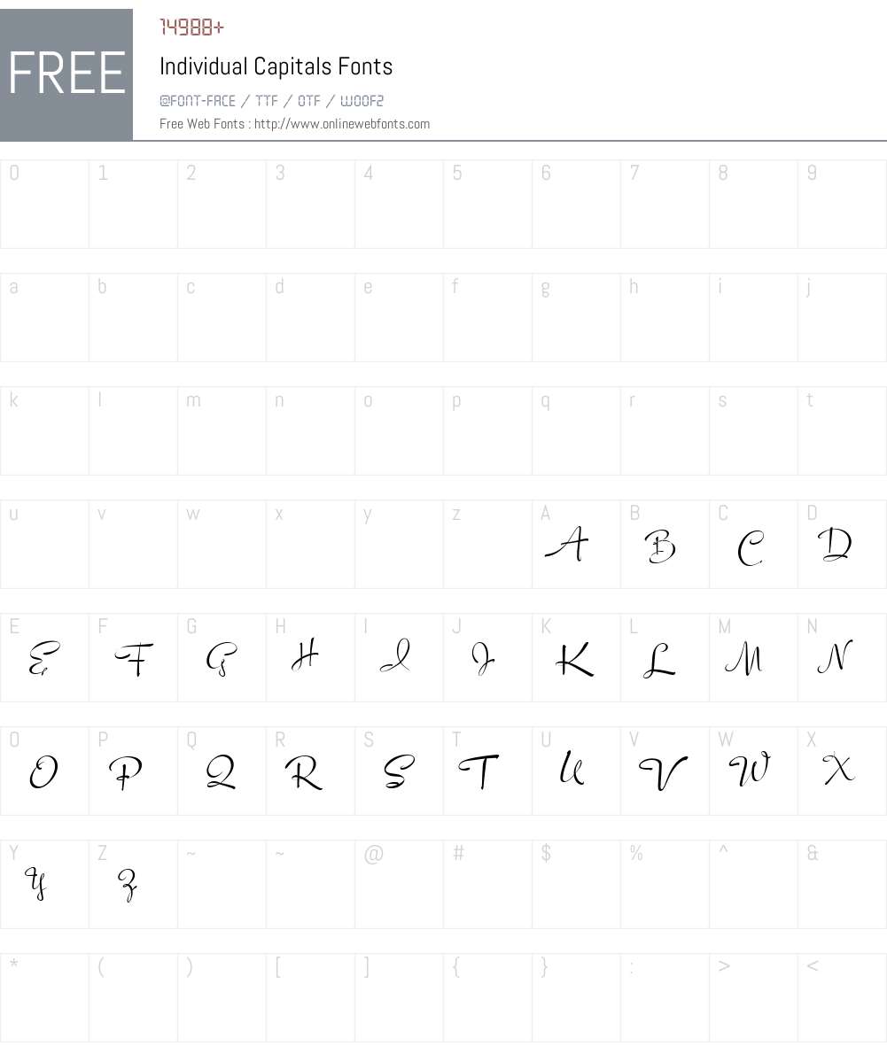 Individual Capitals Font Screenshots