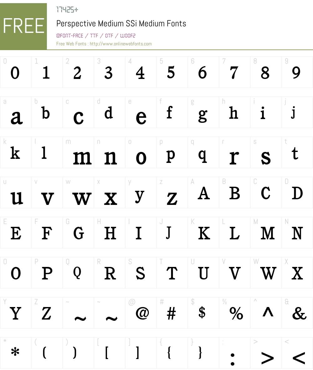 Perspective Medium SSi Font Screenshots