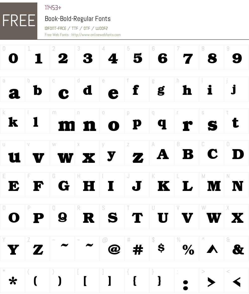 Book-Bold Font Screenshots