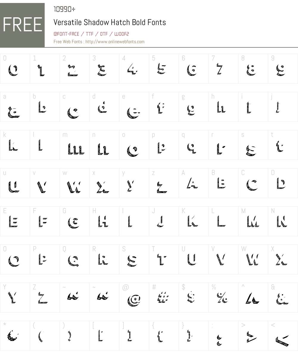 Versatile Shadow Hatch Font Screenshots