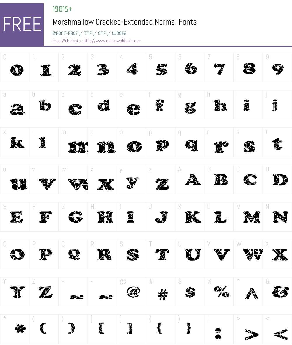 Marshmallow Cracked-Extended Font Screenshots