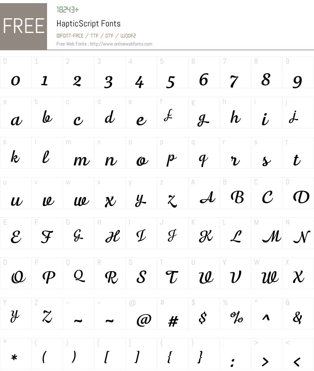 HapticScript-Regular Font Screenshots