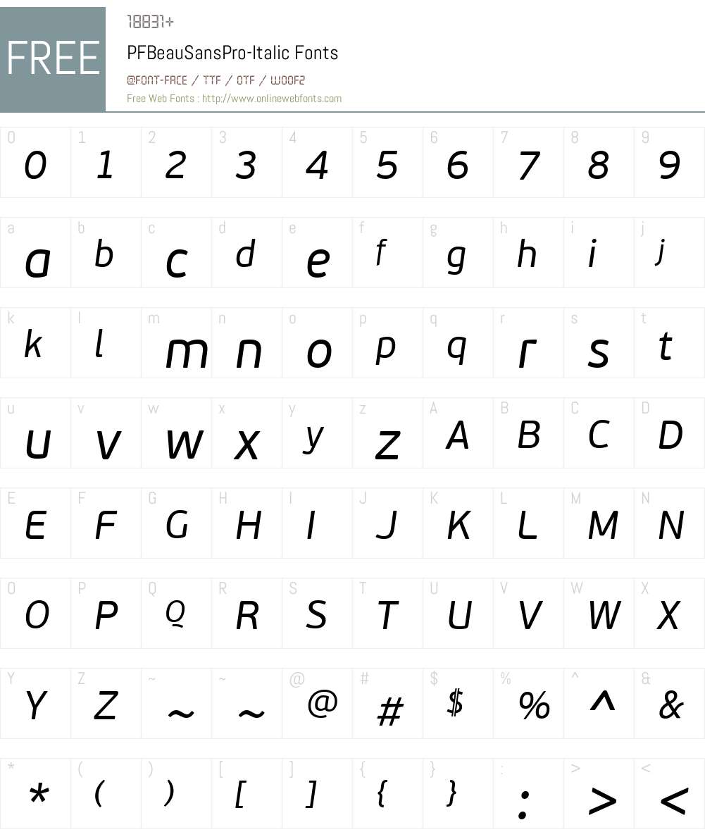 PF BeauSans Pro Font Screenshots