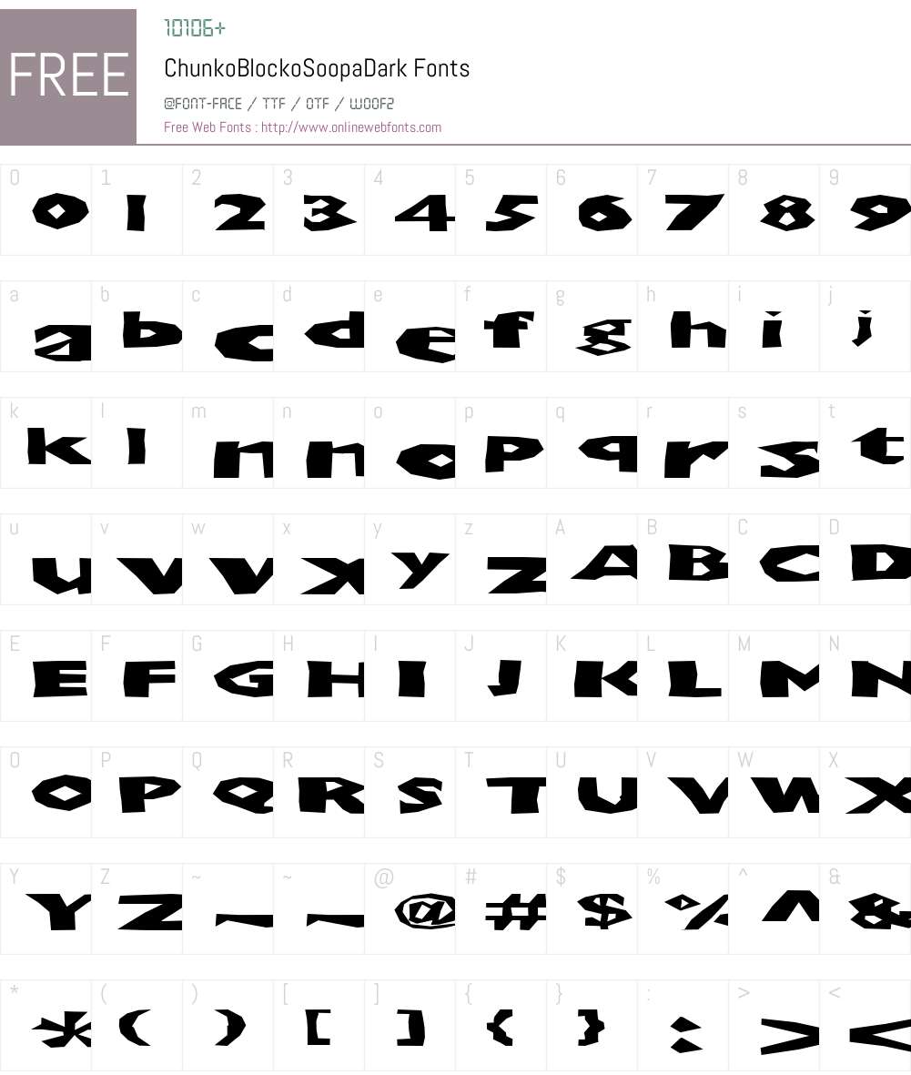 ChunkoBlockoSoopaDark Font Screenshots