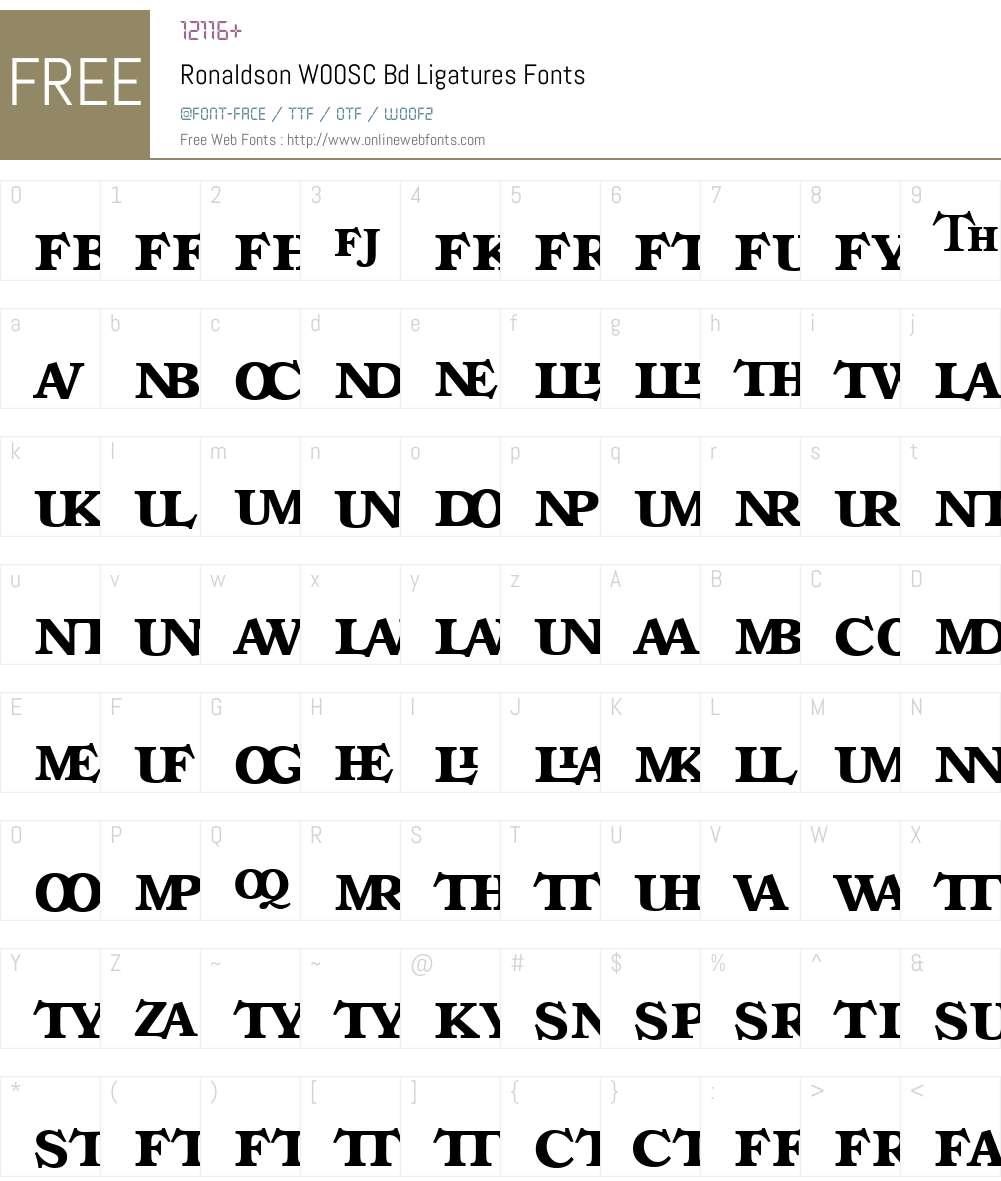 RonaldsonW00SC-BdLigatures Font Screenshots