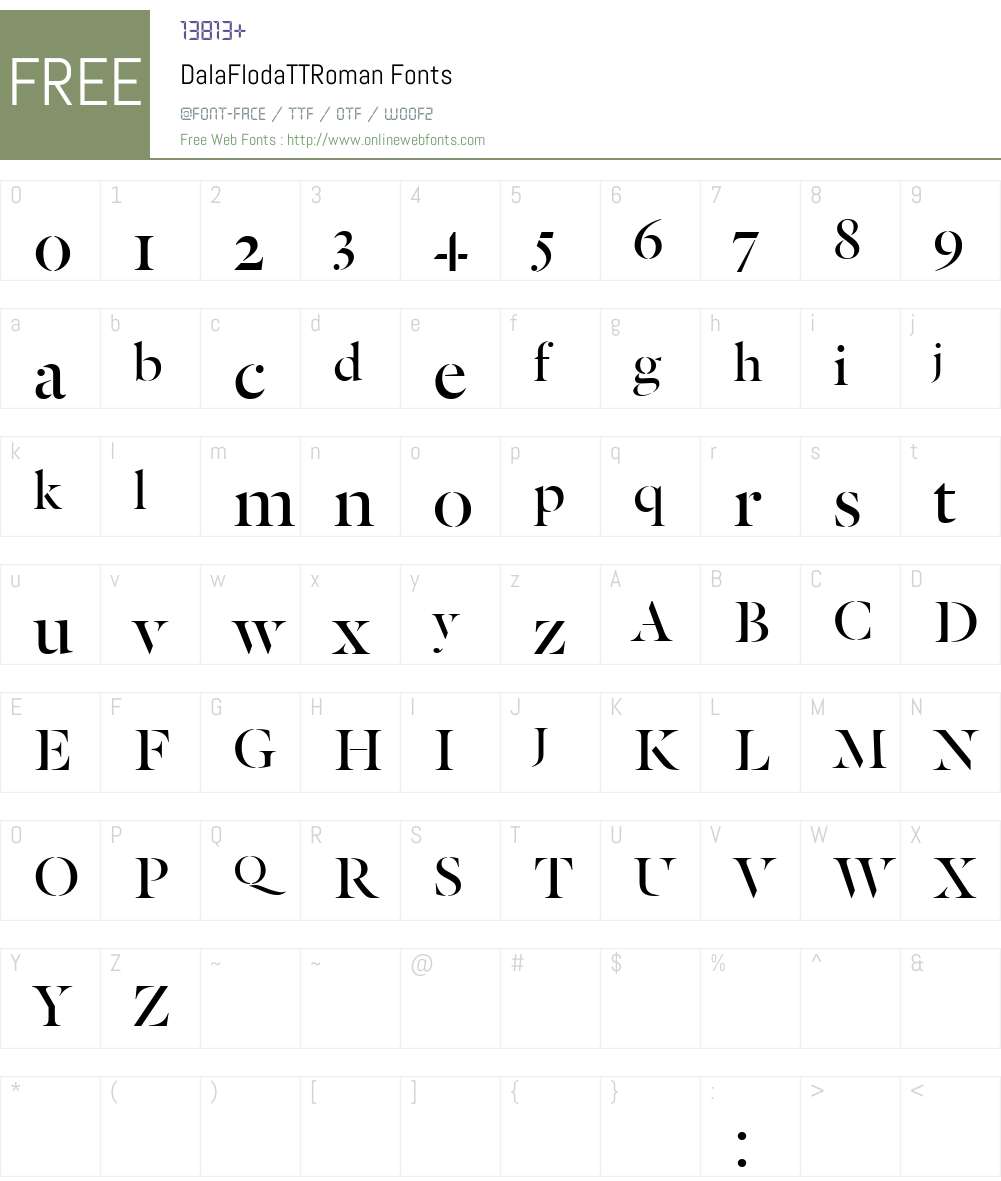 Dala Floda TT Roman Font Screenshots