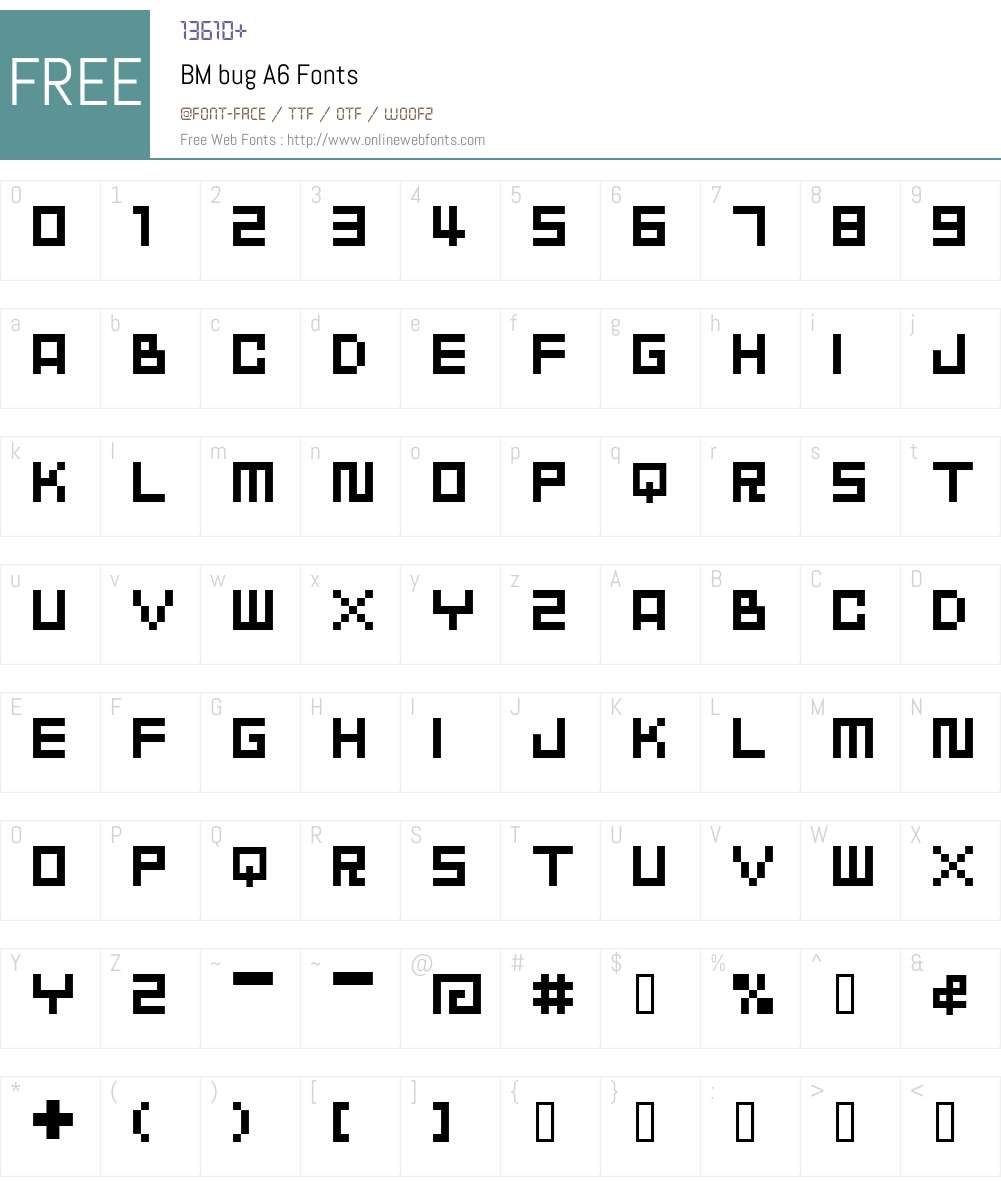 BM bug Font Screenshots