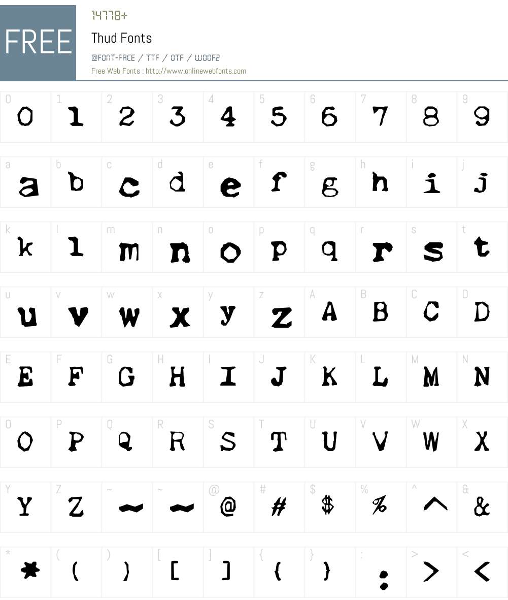 Thud Font Screenshots