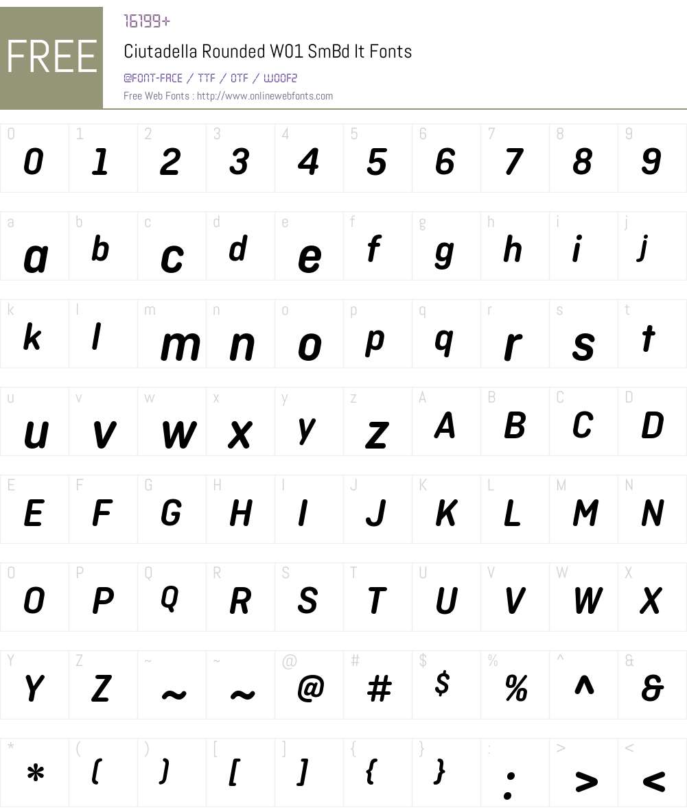 CiutadellaRoundedW01-SmBdIt Font Screenshots