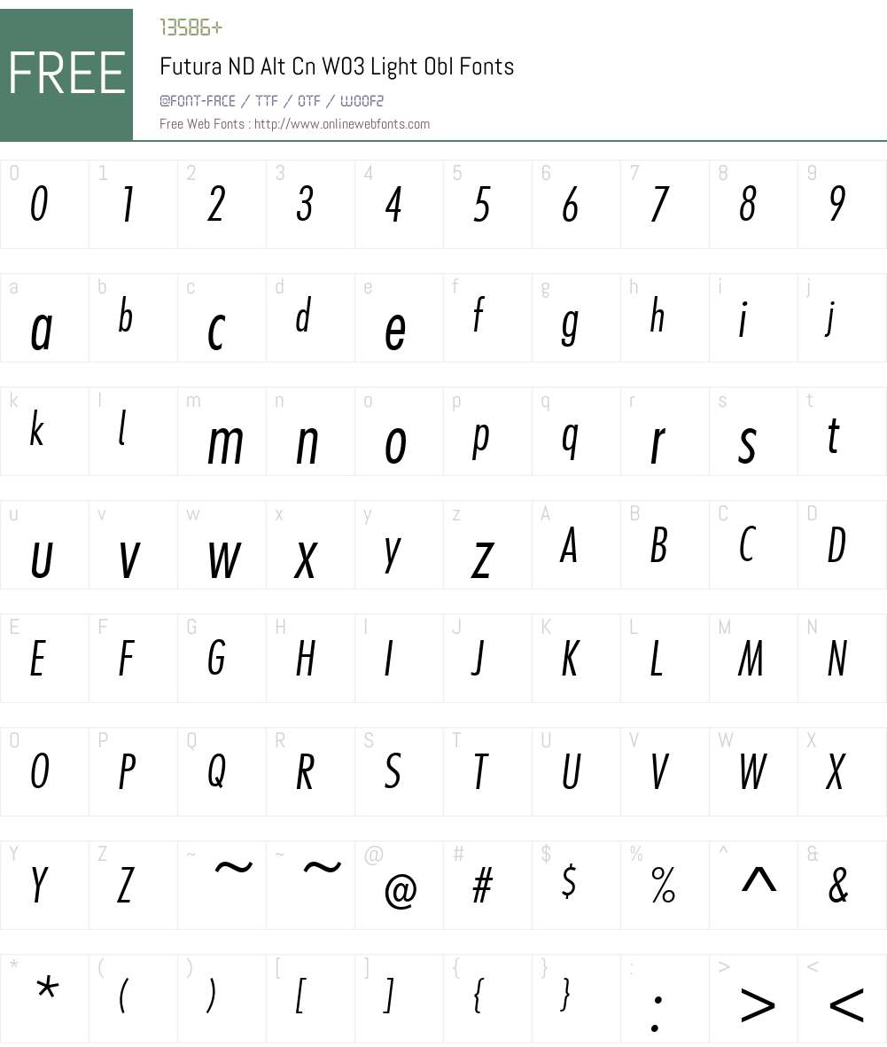 Futura ND Alternate Condensed Font Screenshots