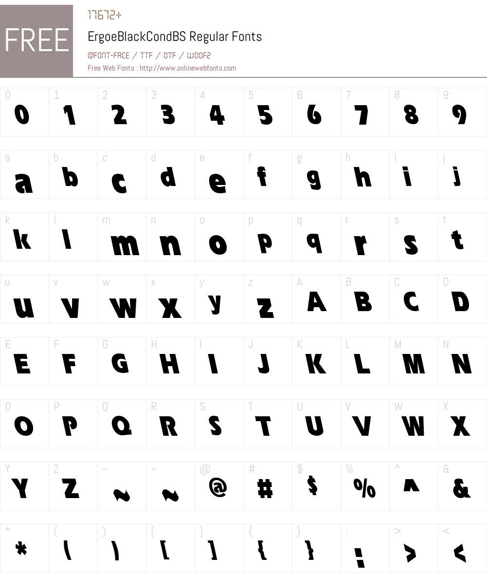 ErgoeBlackCondBS Font Screenshots