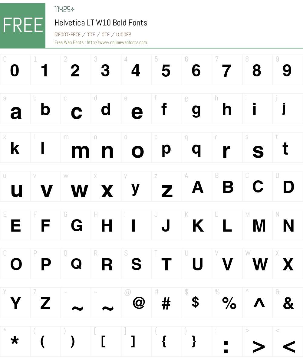 HelveticaLTW10-Bold Font Screenshots