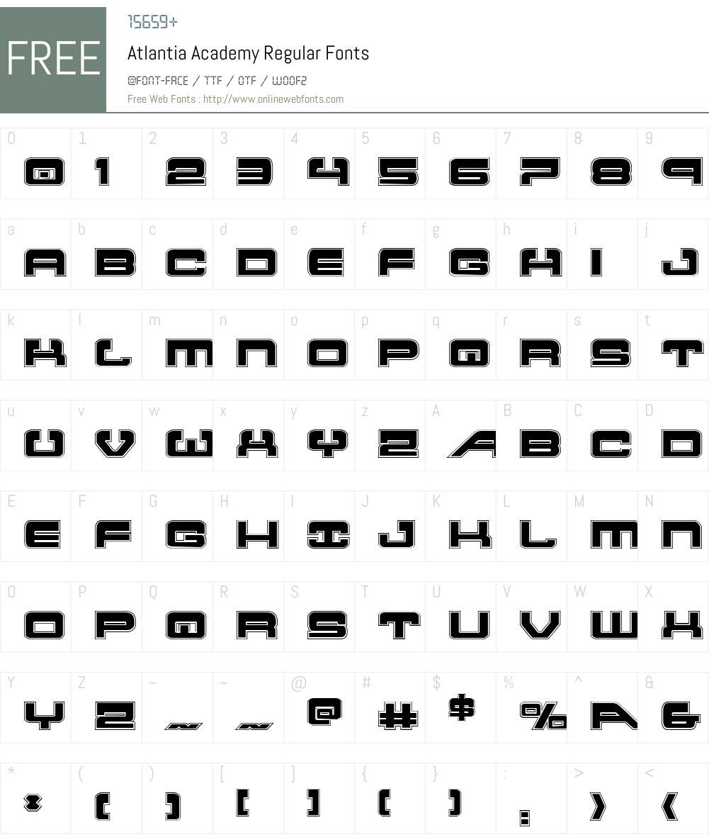 Atlantia Academy Font Screenshots