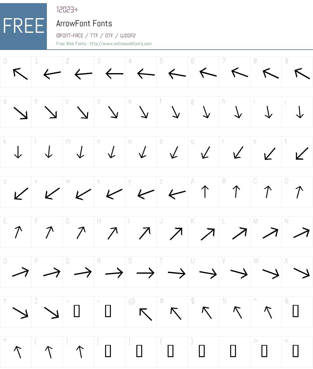 ArrowFont Font Screenshots
