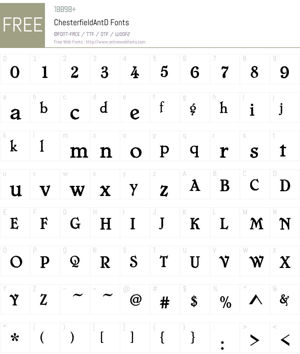 ChesterfieldAntD Font Screenshots