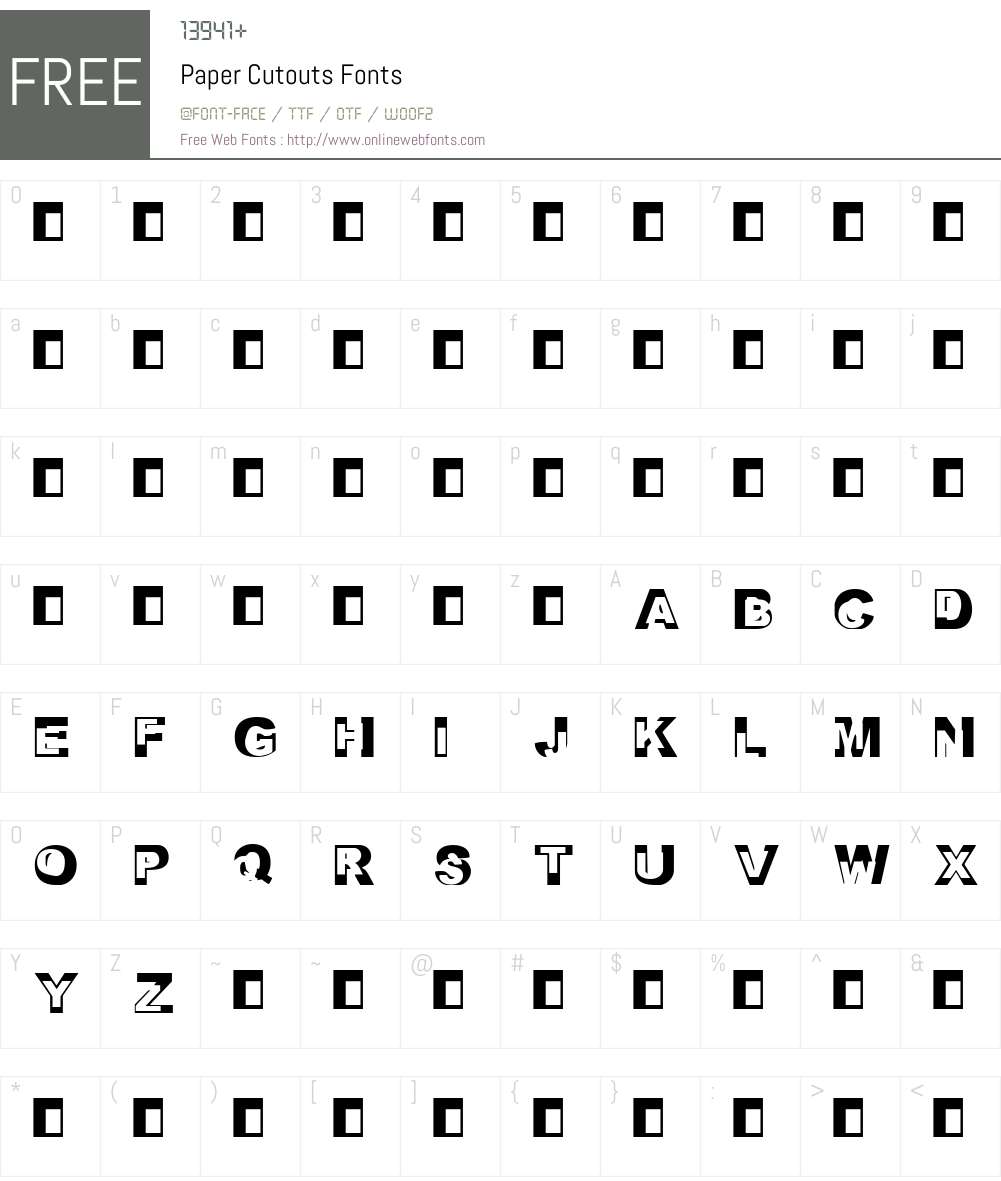 Paper Cutouts Font Screenshots