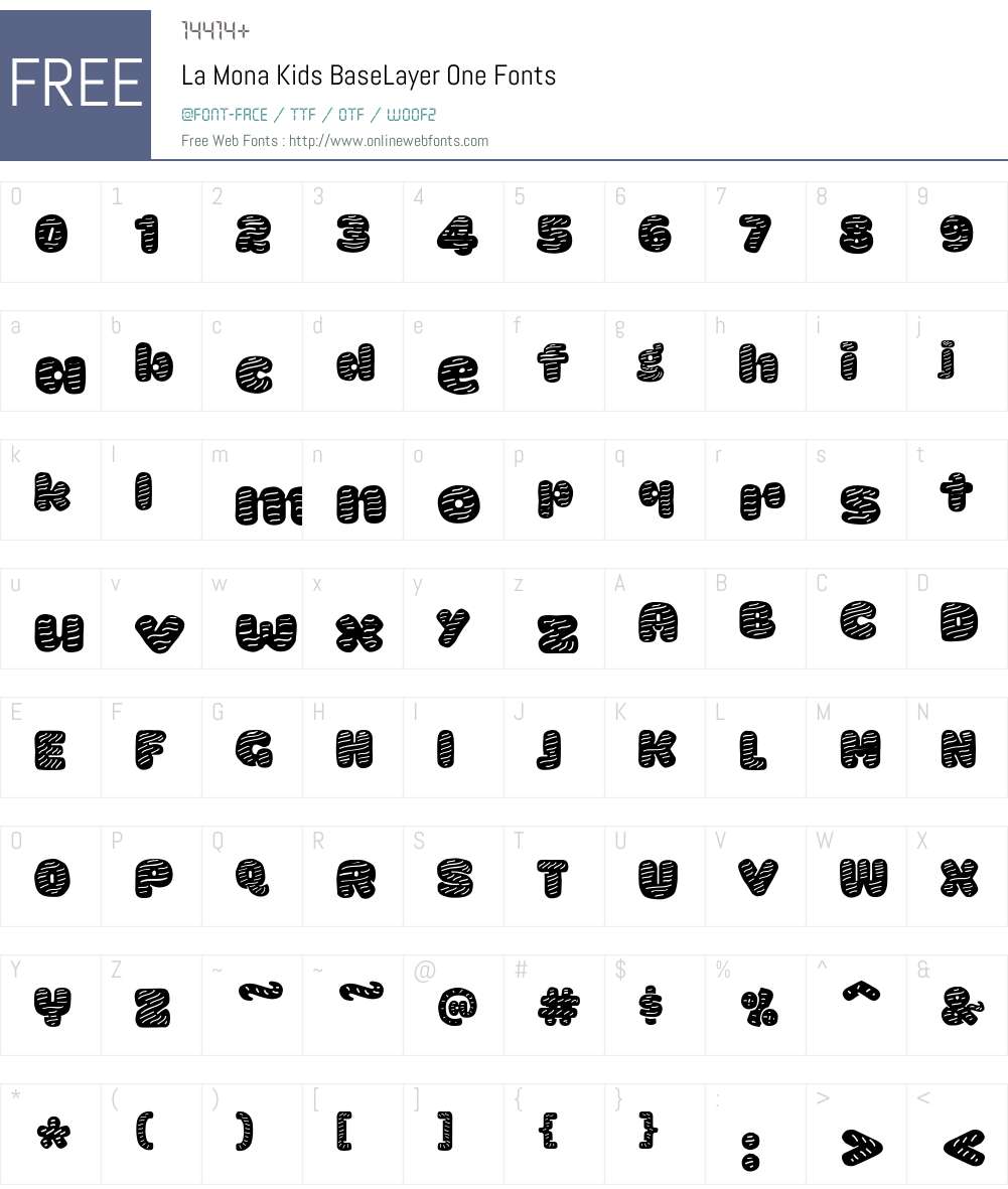 LaMonaKids-BaseLayerOne Font Screenshots