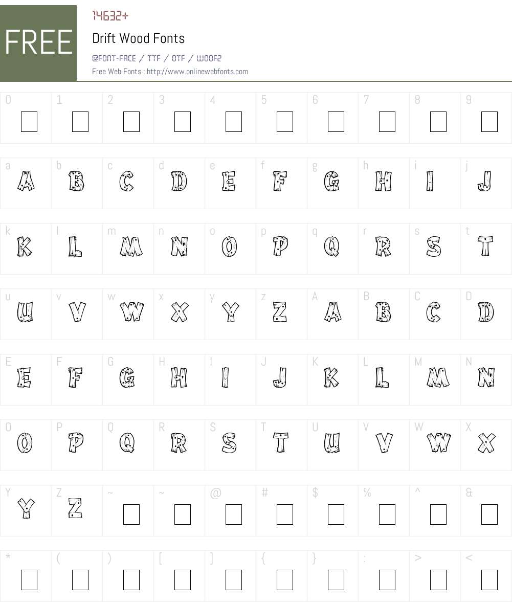 Drift Wood Font Screenshots