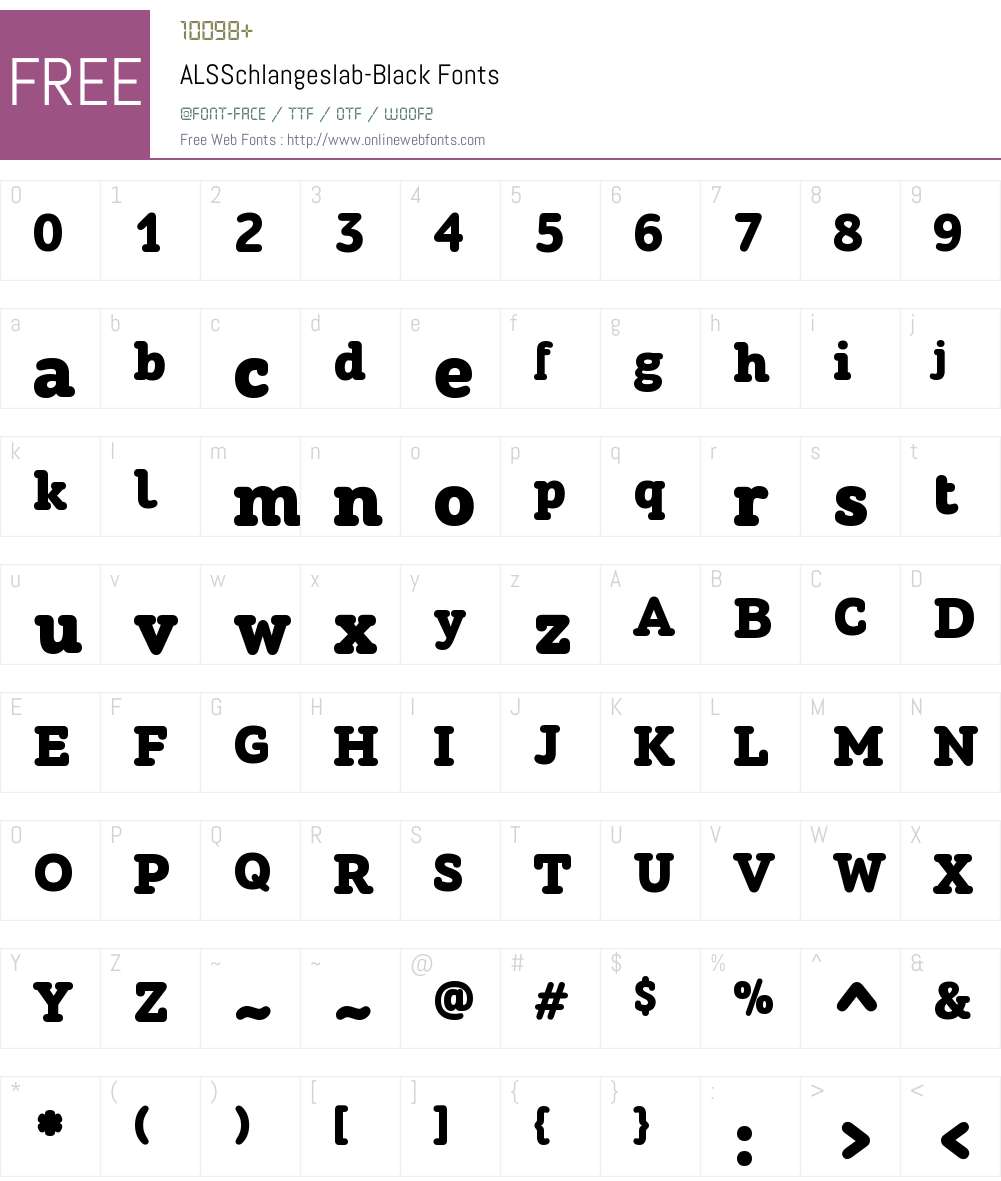 ALSSchlangeslab-Black Font Screenshots