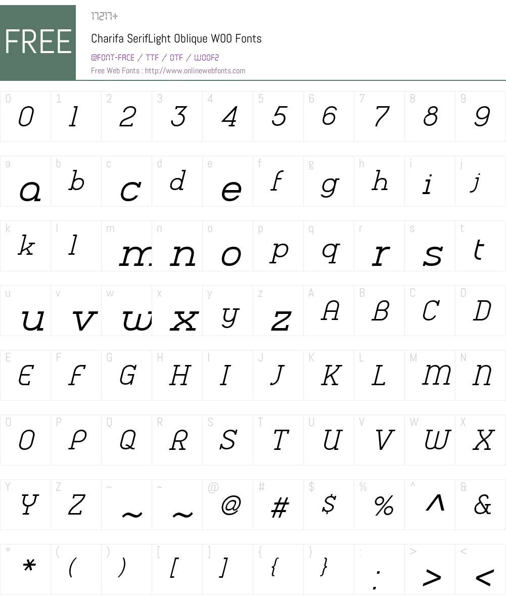 Charifa Serif Font Screenshots