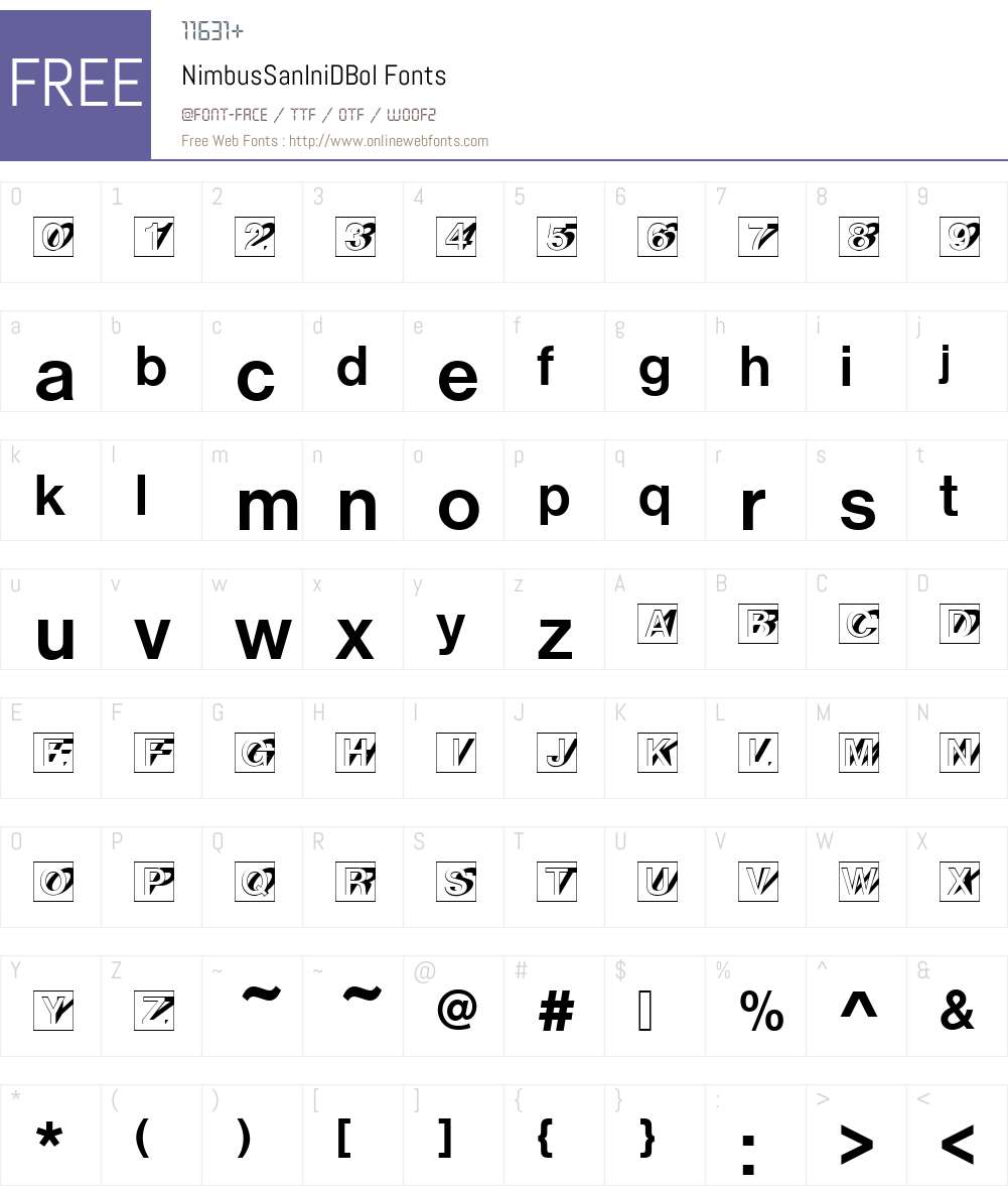 NimbusSanIniDBol Font Screenshots