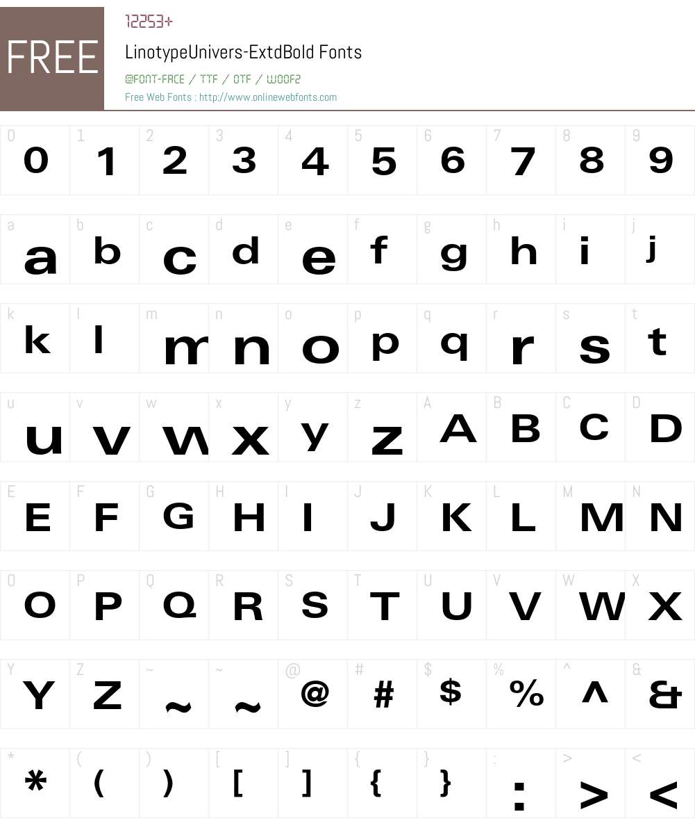 LinotypeUnivers Font Screenshots
