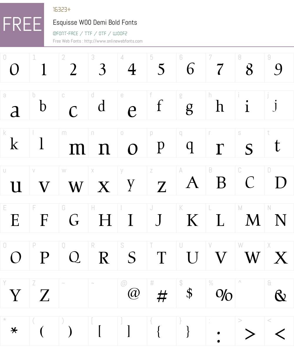 EsquisseW00-DemiBold Font Screenshots