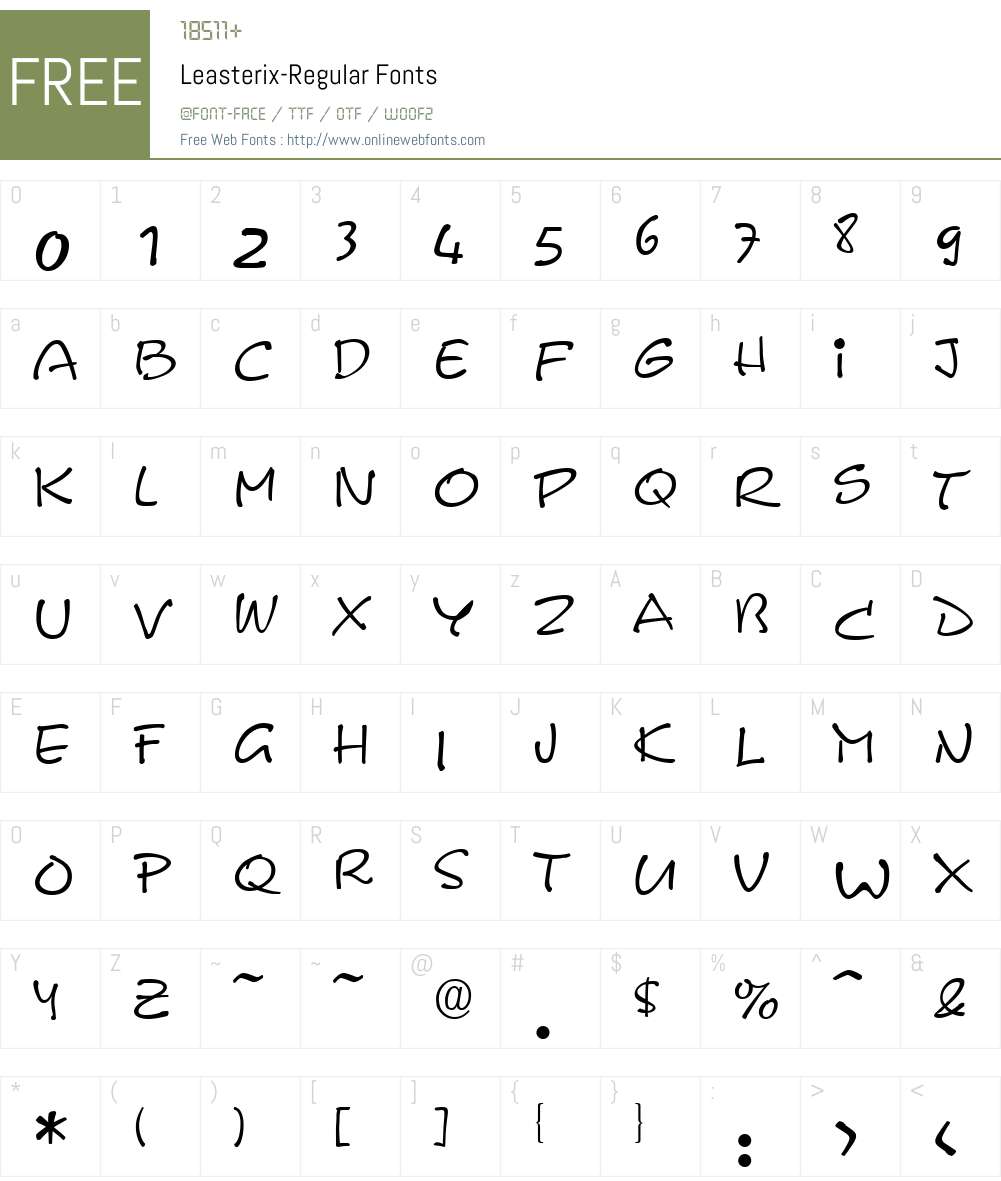 Leasterix-Regular Font Screenshots