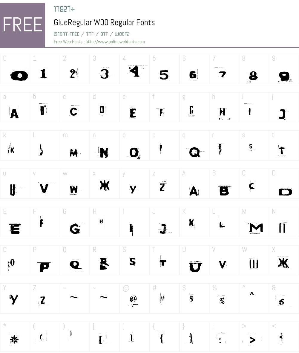 Glue Font Screenshots