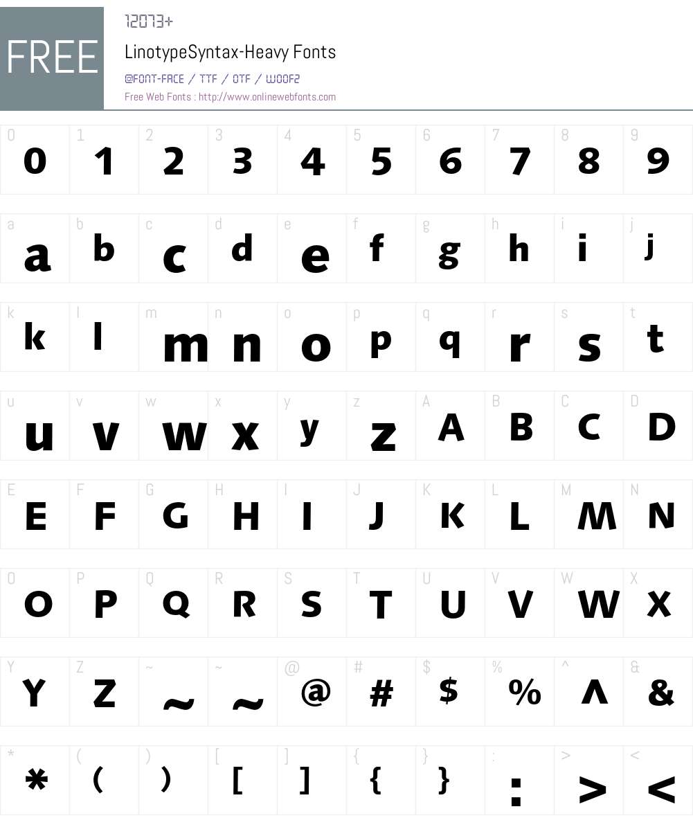 LinotypeSyntax Font Screenshots