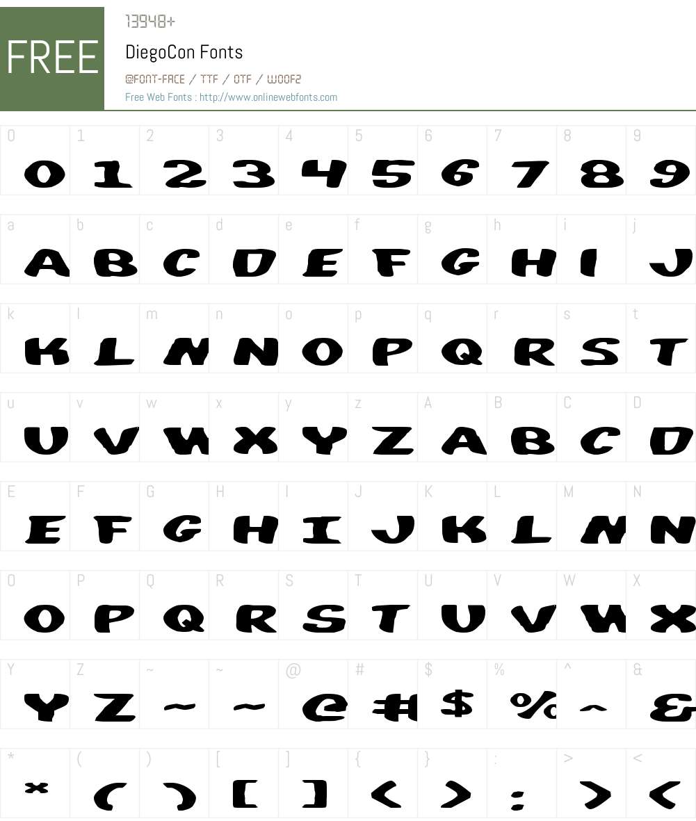 DiegoCon Font Screenshots