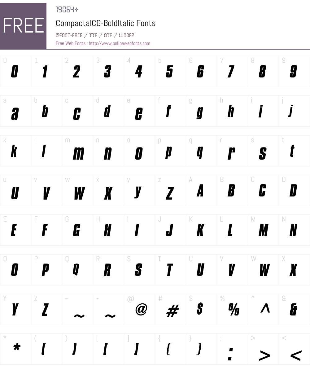 CompactaICG Font Screenshots
