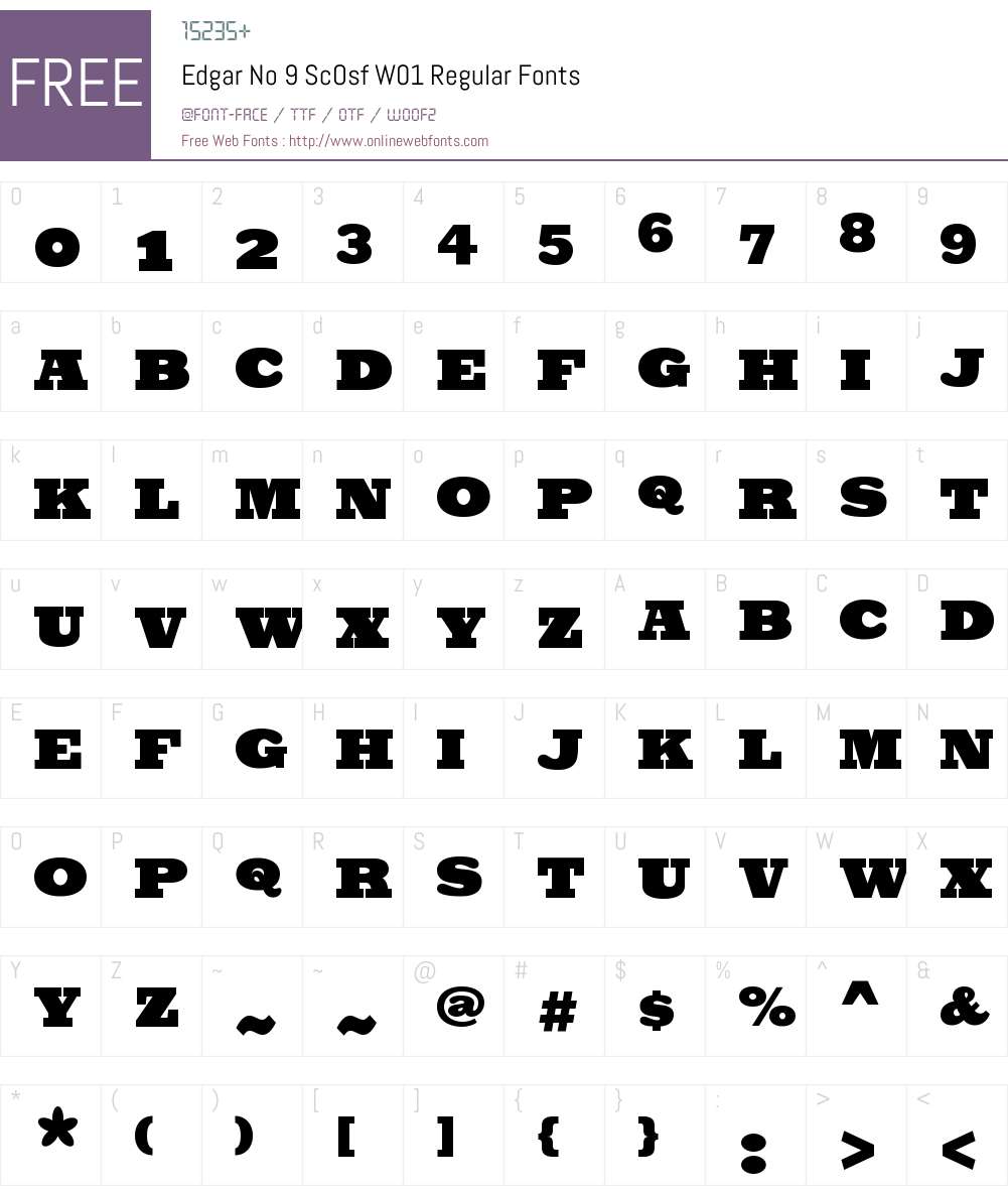 EdgarNo9ScOsfW01-Regular Font Screenshots