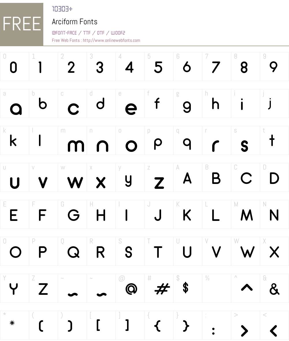 Arciform Font Screenshots