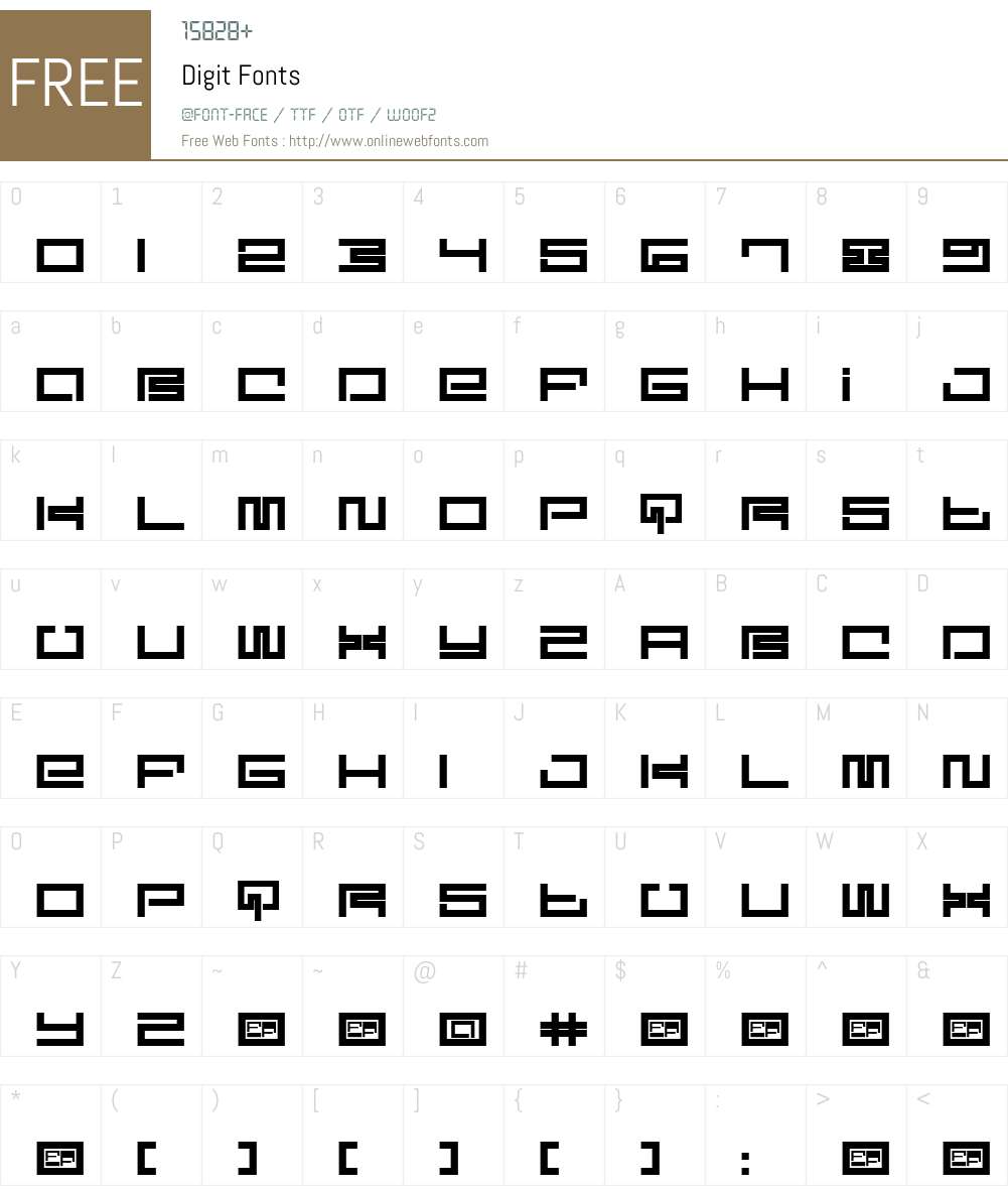 Digit Font Screenshots