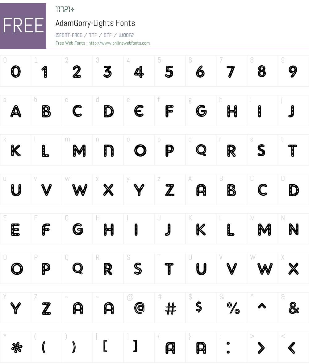 AdamGorry-Lights Font Screenshots