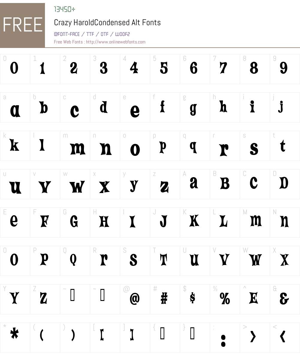 Crazy HaroldCondensed Alt Font Screenshots